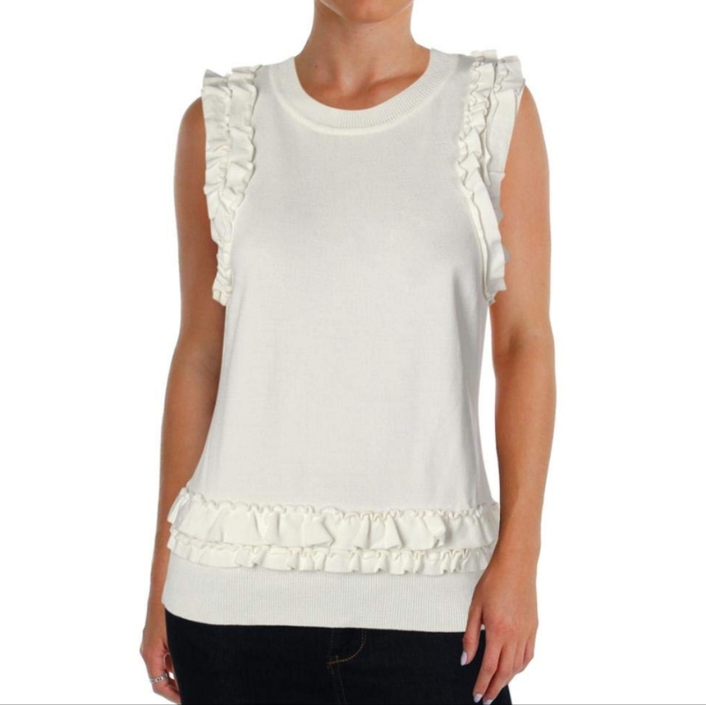 Ivanka Trump White Sleeveless Top